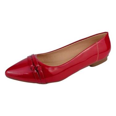 Imagem de Sapatilha Feminina Enfeite Bico Fino 38.019 - Donna Santa, Vermelho, 4
