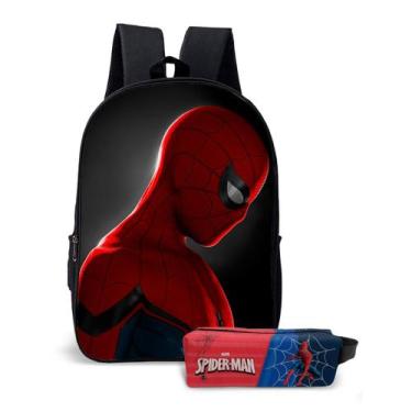 Imagem de Kit Mochila com Estojo Escolar Infantil do Homem-Aranha Menino  - Use 