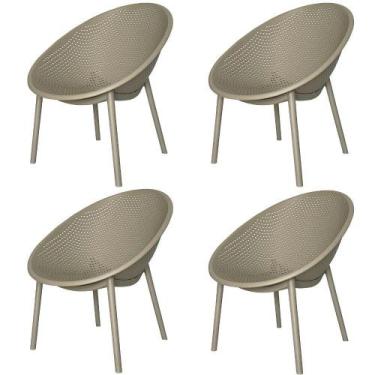 Imagem de Kit 4 Poltronas Drops Rivatti em Polipropileno Fendi Base Desmontável 