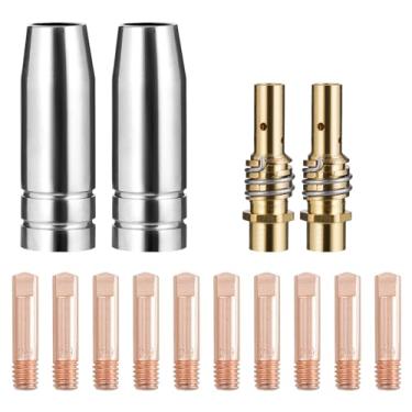 Imagem de Welding Knight Kit de tocha de soldagem MB15 15AK MIG ponta de contato difusor de bocal 0,9 mm acessórios de substituição de pistola MIG (0,1 cm) pacote com 14