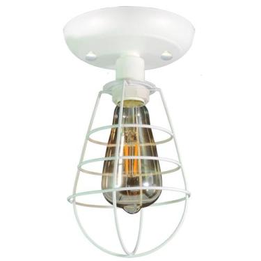 Imagem de Plafon Aramado Lampshape Branco Sala Quarto cozinha banhei - CM GLASS 