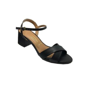 Imagem de Sandália Feminina Vizzano Salto Baixo Grosso 6291.927 Preto