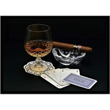 Imagem de Quadro Decorativo Jogos Baralho Naipe Cartas Poker Com Moldura RC034 -
