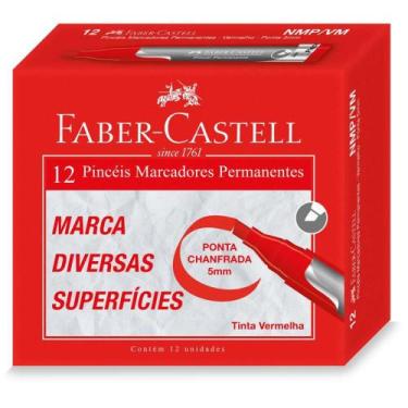 Imagem de Pincel Marcador Permanente Vermelho 5MM - Caixa com 12 Unidades - Fabe
