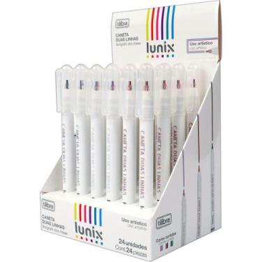 Imagem de Caneta com Ponta Porosa Lunix Duas Linhas (S) DPCOM - Cores Sortidas -
