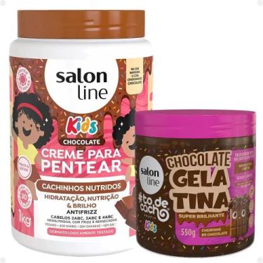 Imagem de Kit Salon Line Kids: 1 Creme para Pentear e 1 Gelatina Super Brilhante