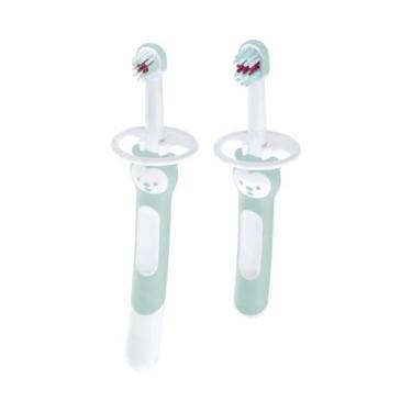 Imagem de Kit Escova Dental Baby Treinamento Learn to Brush Azul Mam