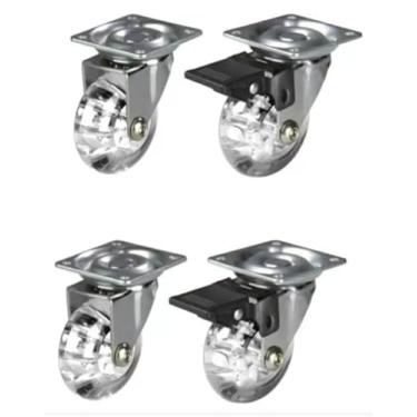 Imagem de Kit com 4 Rodízios Giratórios de Silicone para Móveis 35mm – Cromado