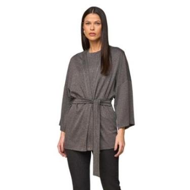 Imagem de Kimono Relax Lado Avesso Cinza Tam. M-Feminino