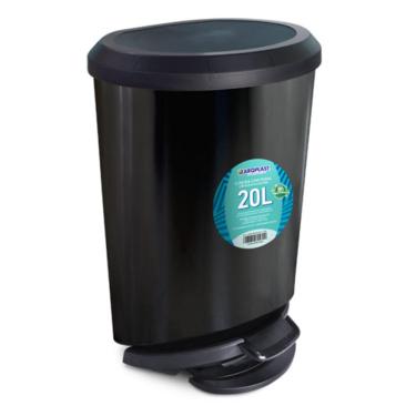 Imagem de Lixeira com Pedal Preta 20 Litros Arqplast