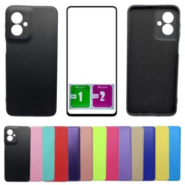 Imagem de Kit Capinha Capa Aveludada Para Moto G55 + Pelicula Vidro 3d - Mustang