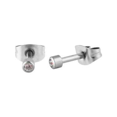 Imagem de Brinco Aço Ponto de Luz com Zircônia Branca 2.8mm - Convex