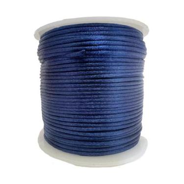 Imagem de Rolo Cordão Fio De Cetim Seda Rabo De Rato 1mm 50m - ArtePunto, Marinh