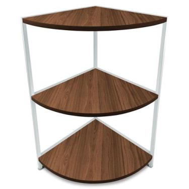 Imagem de Estante De Canto Tripla Colby - Geral, Branco/Villandry