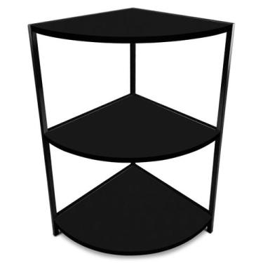 Imagem de Estante De Canto Tripla Colby - Geral, Preto/Preto