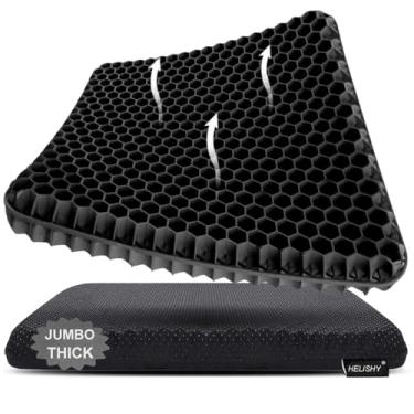 Imagem de Almofada de assento de gel, Jumbo e almofada de gel grosso com capa antiderrapante para cadeira de rodas para assento de carro de escritório em casa, almofadas de cadeira de favo de mel respiráveis
