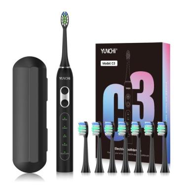 Imagem de Escova de Dentes Elétrica YUNCHI Sonic Whitening - 8 Cabeças de Escova