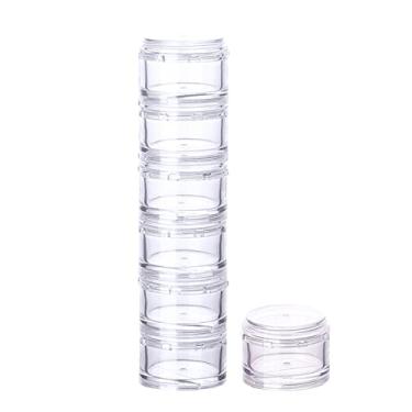 Imagem de XIMYWRD Organizador de comprimidos empilhável, estojo de comprimidos para viagem de 7 dias, caixa de comprimidos para bolso, suporte portátil para medicamentos e vitaminas branco