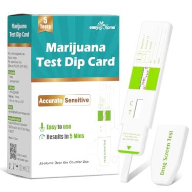 Imagem de Easy@Home Cartão De Teste De Maconha: Kit De Tiras De Urina Drug Thc Para Desintoxicação Doméstica Nível De Corte De 50Ng/Ml Para Uso No Balcão - Resultado Instantâneo Do Teste Em 5 Minutos - # Edth-1