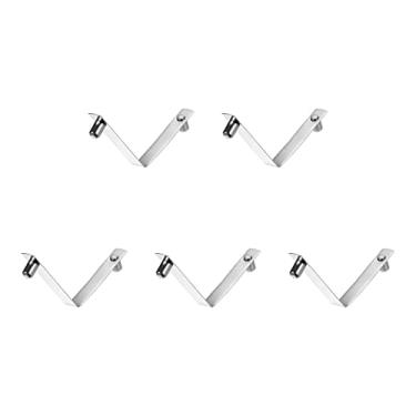 Imagem de HARFINGTON 5 peças de botão duplo Kayak Paddle Snap Spring Clip 51 mm x 5,8 mm 65 Mn mola de aço em forma de V sólido elevador telescópico clipe de mastro para barraca guarda-chuva acampamento, tom