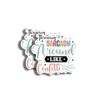 Imagem de Pacote de adesivos engraçados - Jogando sarcasmo ao redor como confetes - Adesivo para laptop - Adesivo de garrafa de água - Adesivo Hydro Flask - Adesivo de vinil de 12,7 cm - AAS0505