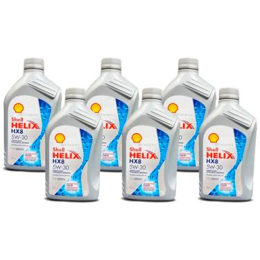 Imagem de Kit Troca 6 L Oleo Motor Sae 5w30 Shell Helix Hx8 Api Sp Sintetico Ilsac Gf-6a