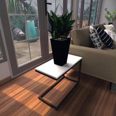 Imagem de Mesa Lateral Branca Aparador De Sofa Sala Mesa Lateral Cama