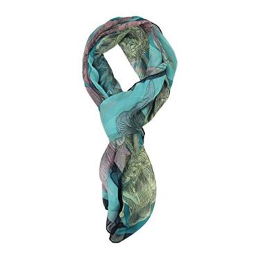 Imagem de Cachecol longo de chiffon transparente gradiente – cachecol leve com cores sombreadas para mulheres, No.728, 63*19.7"