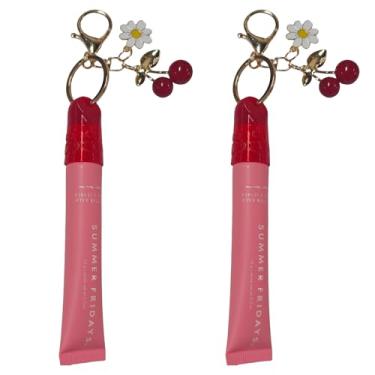 Imagem de ARSUNOVO Chaveiro com brilho labial compatível com protetor labial Summer Fridays de 14,2 g, suporte de brilho labial, protetor labial