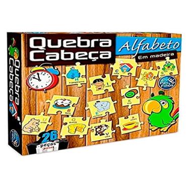 Imagem de Pais & Filhos - Quebra Cabeça 26 Pçs - Alfabeto - Madeira