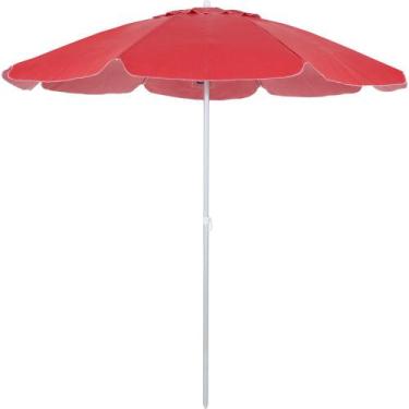 Imagem de Guarda-Sol em Bagum com Haste de Alumínio 1,60m Vermelho Bel, 1,60m