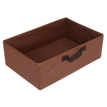 Imagem de Caixa Organizadora Bege 42x15x28 Para Armário Com Alça - Organibox, MA