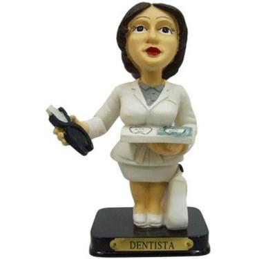 Imagem de Boneco Profissional Dentista Mulher Miniatura Decoração 14cm - Zona Li