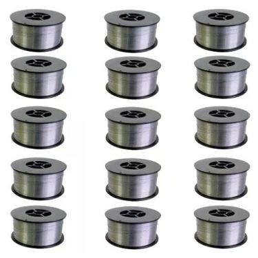 Imagem de Kit - 15 Arame Para Solda Mig Revestido Uso Sem Gás 0,8mm E71t-sg - Rolo 1kg - Galzer