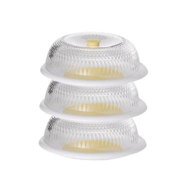 Imagem de WeiLaiKeQi Suporte para bolo com tampa, prato de servir sobremesa, suporte de exposição versátil, prato de servir comida para lanches, sobremesas, cheesecake, , Branco