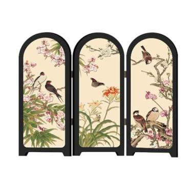 Imagem de Ioensy Tela dobrável para enfeite de mesa, modelo de tela para artesanato, 3 painéis divisores, pequena divisória de mesa para prateleira, lareira, sala de, Style a