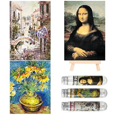 Imagem de Quebra-cabeças pequeno para adultos, quebra-cabeças desafiador para adultos, 150 peças, pintura a óleo, Mona lisa, Veneza, quebra-cabeças de decoração de casa, 6 x 4 polegadas, pacote de 3, mini