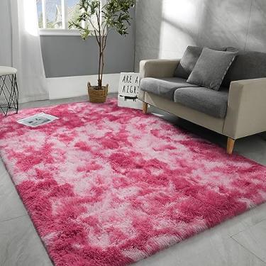 Imagem de Hutha Tapetes de área grande 20 x 25 cm para sala de estar, tapete moderno super macio e fofo, tapete felpudo rosa rosa para meninas, crianças, berçário, decoração de casa