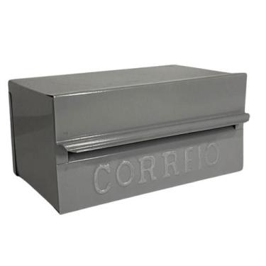 Imagem de Caixa de Correios Brasileirinha Cinza Tamanho 12x20x10cm Aço - Metalúr