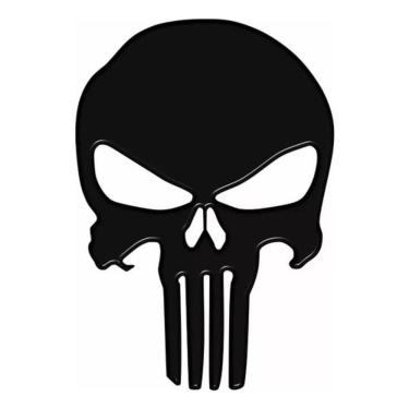 Imagem de Emblema O Justiceiro Resinado Adesivo Preto Universal Res01