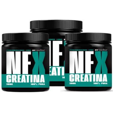 Imagem de Nfx Creatina 100% Pura Kit Com 3 Potes Total De 900 Gramas - New Four