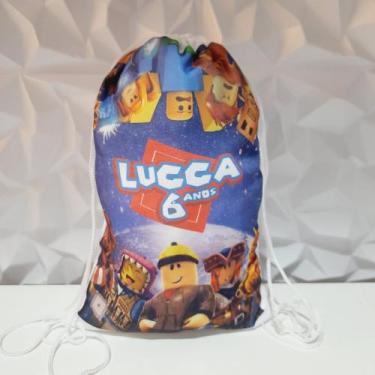 Imagem de Kit 10 mochila saco Personalizada Roblox - Orvalho Festas