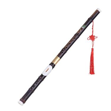 Imagem de Flauta para iniciantes flauta de bambu preta bawu tubo de flauta transversal flauta destacável instrumento musical Ba Wu em chave G para amantes de música iniciantes como presente instrumento musical