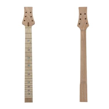 Imagem de Yinfente Pescoço de guitarra elétrica 22 trastes de madeira de mogno de 62,88 cm com escala de bordo, bom conjunto de incrustações no calcanhar, faça você mesmo, substituição de projeto de guitarra