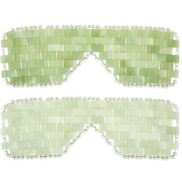 Imagem de Máscara de olhos de jade Hercicy Green Jade Stone 2 unidades