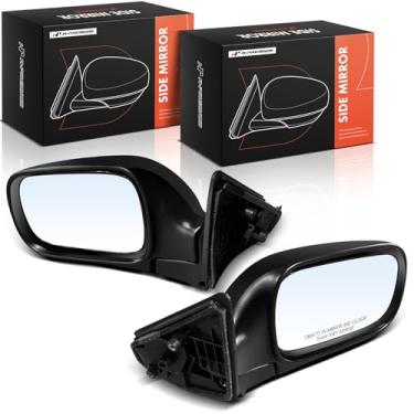 Imagem de A-Premium Par (2) Espelho retrovisor manual do lado do motorista e do passageiro - compatível com Subaru Legacy 1995 1996 1997 1998 1999 - Espelho retrovisor externo externo preto dobrável manual não