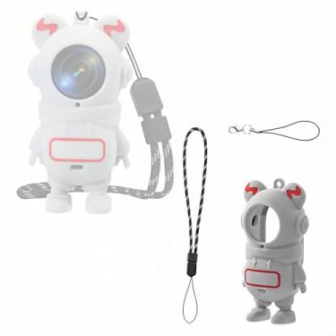 Imagem de Capa de silicone para Insta360 GO 3S, capa protetora à prova de choque de astronauta compatível com Insta360 GO 3S/3 com alça de mão antiperda, envoltório de corpo inteiro, não afeta o botão e a