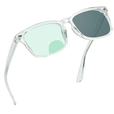 Imagem de Óculos de leitura bifocais, óculos de sol cinza fotocromático, ampliação de 0,00/+1,00 para homens/mulheres, Cinza claro 8082, 1 Count (Pack of 1)