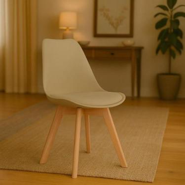 Imagem de Cadeira De Jantar Cozinha Empório Tiffany Saarinen Base Wood - Lar Tex