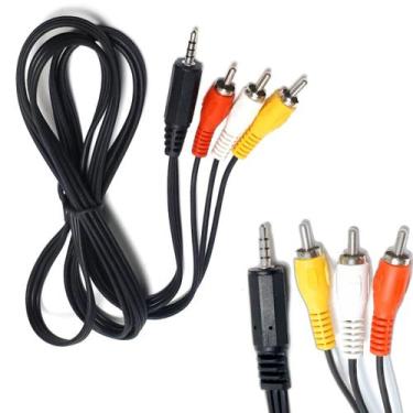 Imagem de Cabo P3 P2 4c + 3 Rca Dvd receptor Automotivo tv antiga Led 1.8mts - M